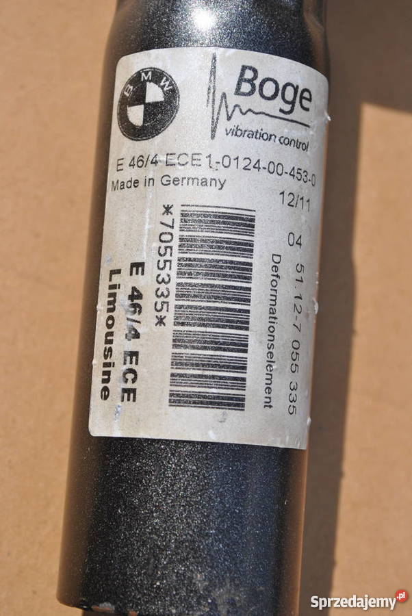 Pochłaniacz energii zderzenia tylny lewy BMW E46 Poręba