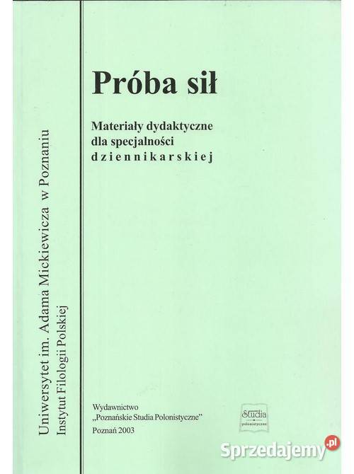 Próba sił Materiały dydaktyczne do specjalności łódzkie Łódź