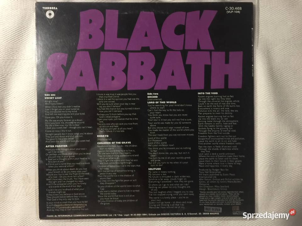 Black Sabbath Master Of Reality Winyl EX Wrocław
