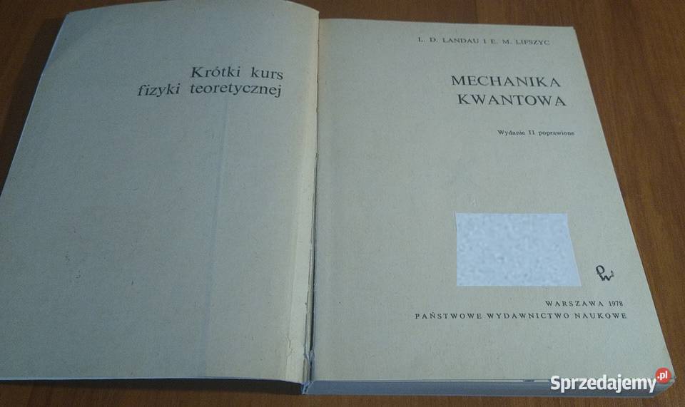 Mechanika kwantowa Lev Landau Lifszyc Krótki ISBN 8301021977 Kultura i Rozrywka pomorskie Gdańsk