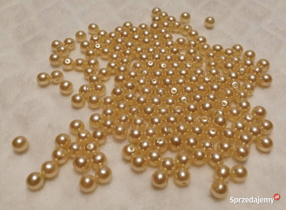 Koraliki 7mm kremowy ecru beżowy 198 5 Kreatywne Czeladź