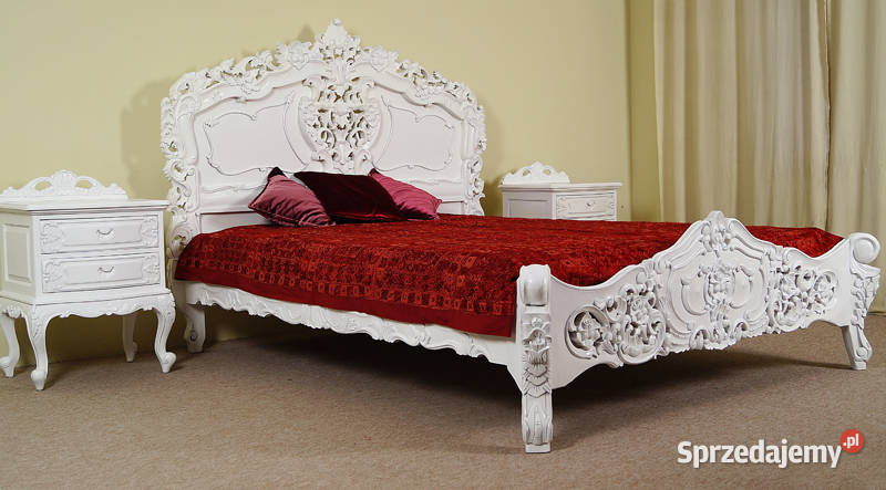 Nowe stylowe łóżko białe 140x200 barok rokoko wielkopolskie Września sprzedam