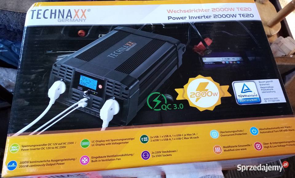 Przetwornica Technaxx TE20 2000W Akcesoria samochodowe