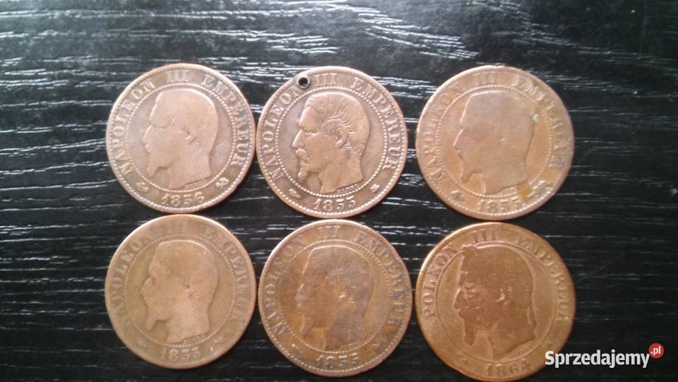 Francja, Napoleon III, 5 centimes 6szt.