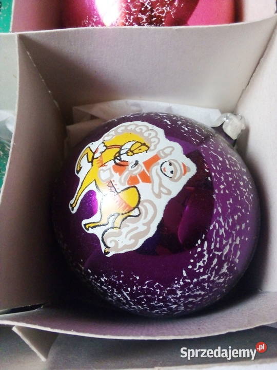 bombki kolorowe z ludzikami vintage PRL