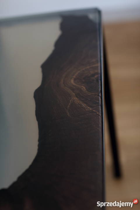 Konsola czarny dąb stół bezbarwna żywica epoksyd Warszawa