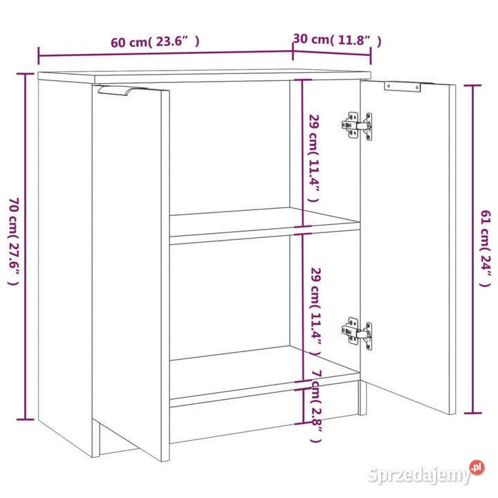 Szafki 2 brązowy dąb 60x30x70 materiał Warszawa