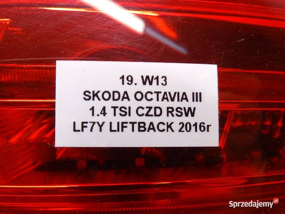 LAMPA PRAWA PRAWY TYŁ TYLNA W BŁOTNIK SKODA małopolskie