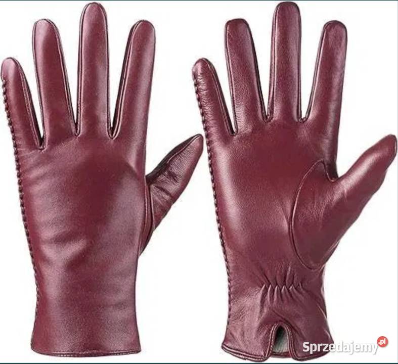 Nowe Włoskie rękawiczki z prawdziwej skóry Poraj