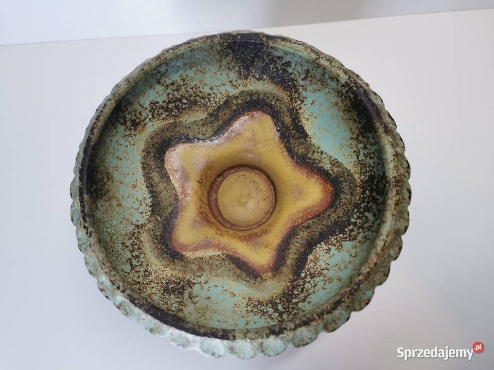 Patera na nodze ceramika lata 60 Lublin