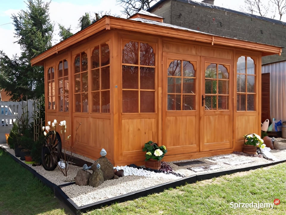 ALTANA 23 4x4m z ozdobami OSZKLONA OGRODOWA Parzymiechy