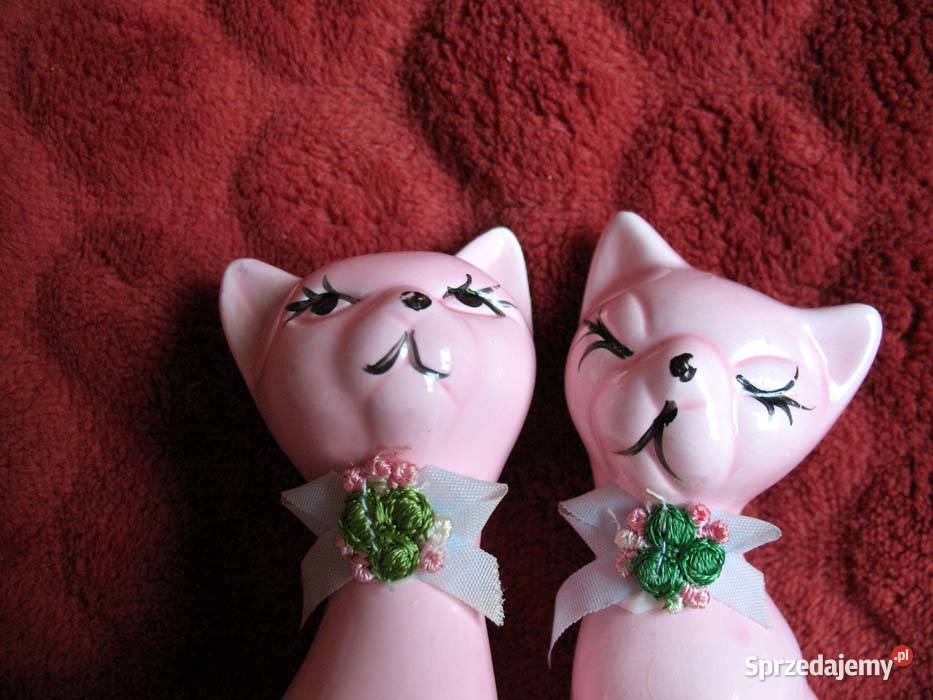 Kot powabne koteczki różowe porcelana 14 i12 Siedlce