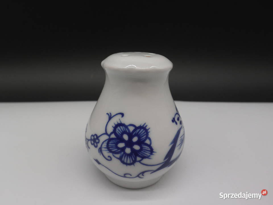 Przyprawnik na pieprz WZÓR CEBULOWY Porcelana i szkło