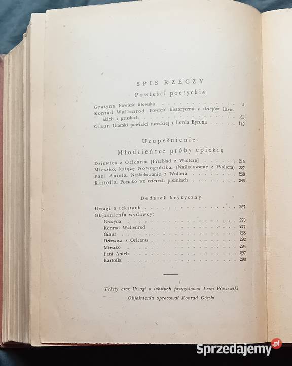 Adam Mickiewicz Dieła poetyckie tom III wielkopolskie Koźminek sprzedam