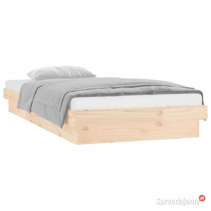 Rama łóżka z LED pojedyncza lite drewno 90x190 21cm Warszawa