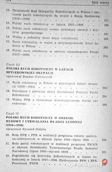Polski ruch robotniczy Zarys historii Antoni Chełm sprzedam