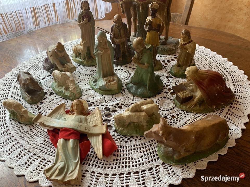Piękna szopka Bożonarodzeniowa figurki Ślesin