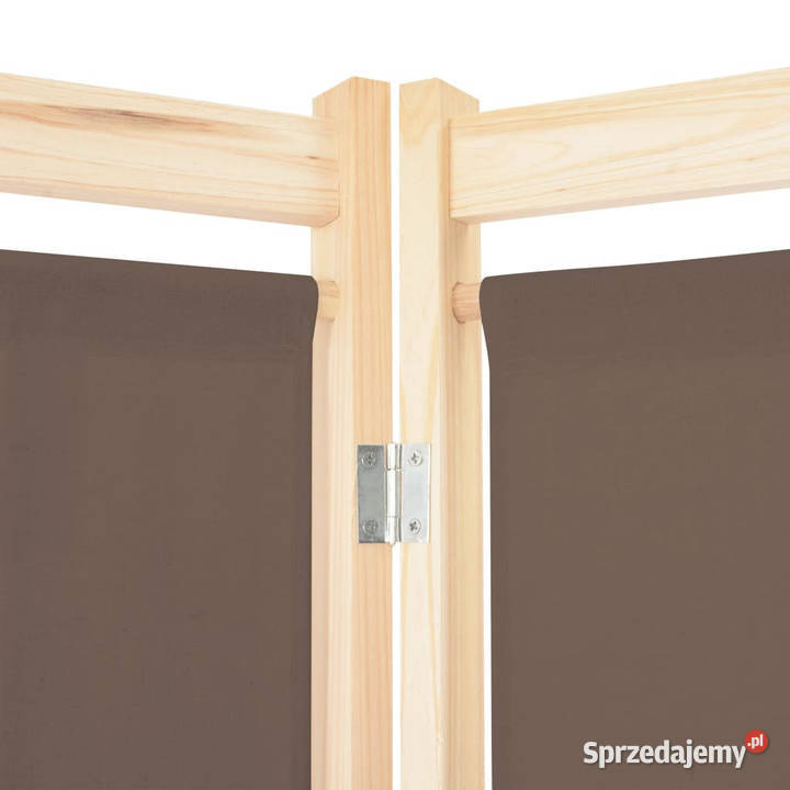 Parawan 6panelowy brązowy 240 x 170 x 4 tkanina Warszawa