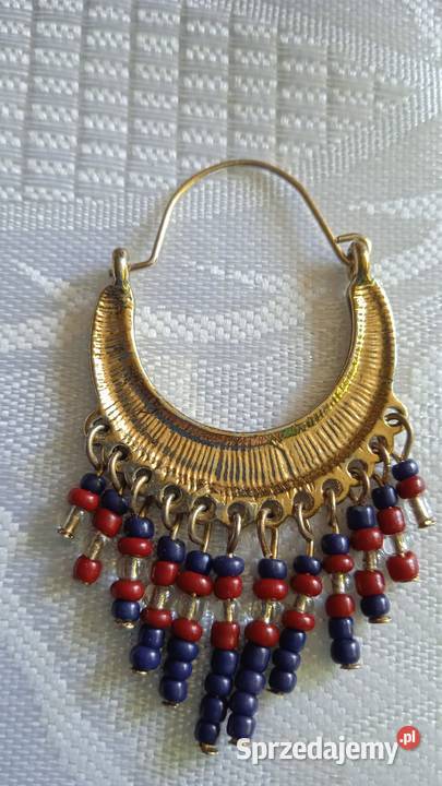 OKAZAŁE INDYJSKIE KOLCZYKI SREBRZONE Piła