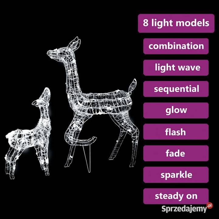 vidaXL Świąteczne renifery akrylowe 160 zimnych Warszawa