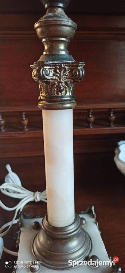 Retro Lampa z mosiądzu i onyksu Elektryczna Gdańsk sprzedam