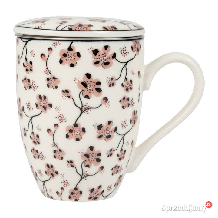 Kubek z zaparzaczem porcelana 225 ml wzór wielokolorowy Kanie