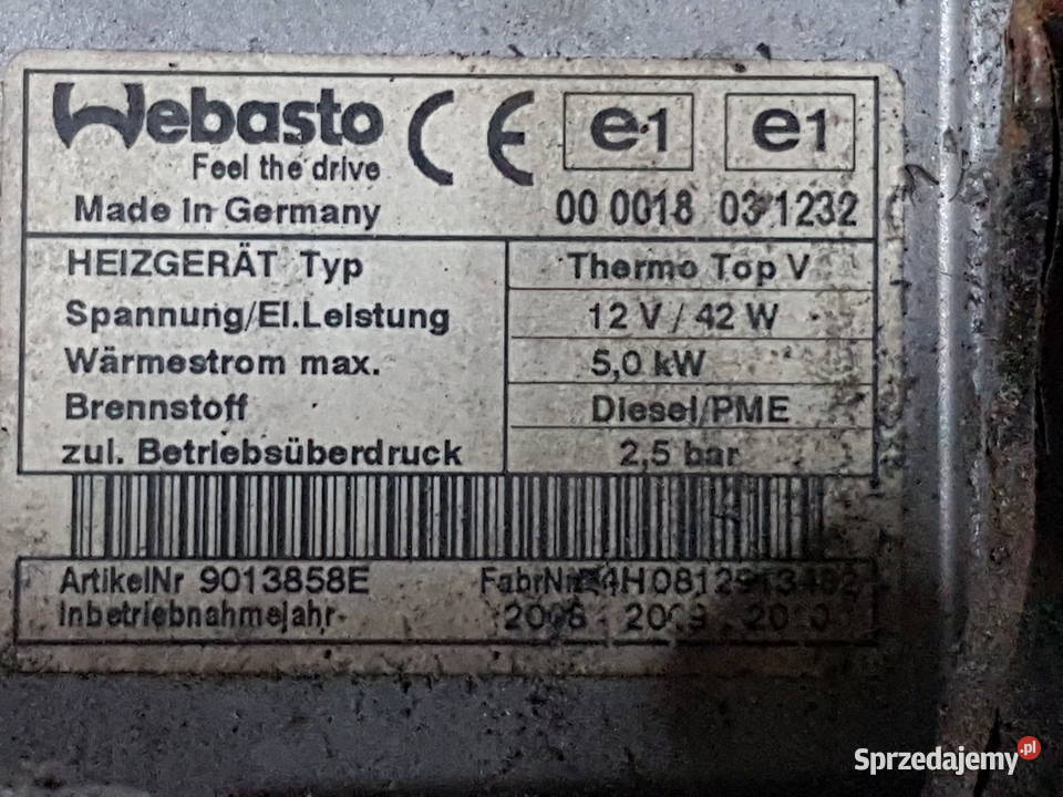VW TOURAN GOLF WEBASTO THERMO TOP V 1K0815065AG Turek