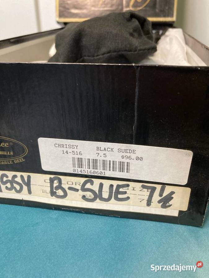 Nowe czarne klasyczne zamszowe buty szpilki Rose Nisko