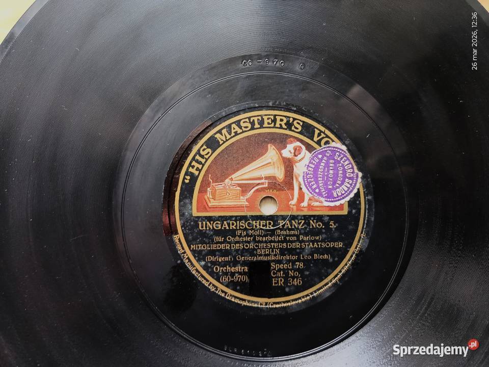 Trzy płyty szelakowe 25 wielkopolskie Wronki