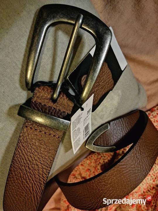 Nowy z metką SKÓRZANY brązowy pasek SKÓRA Leszno