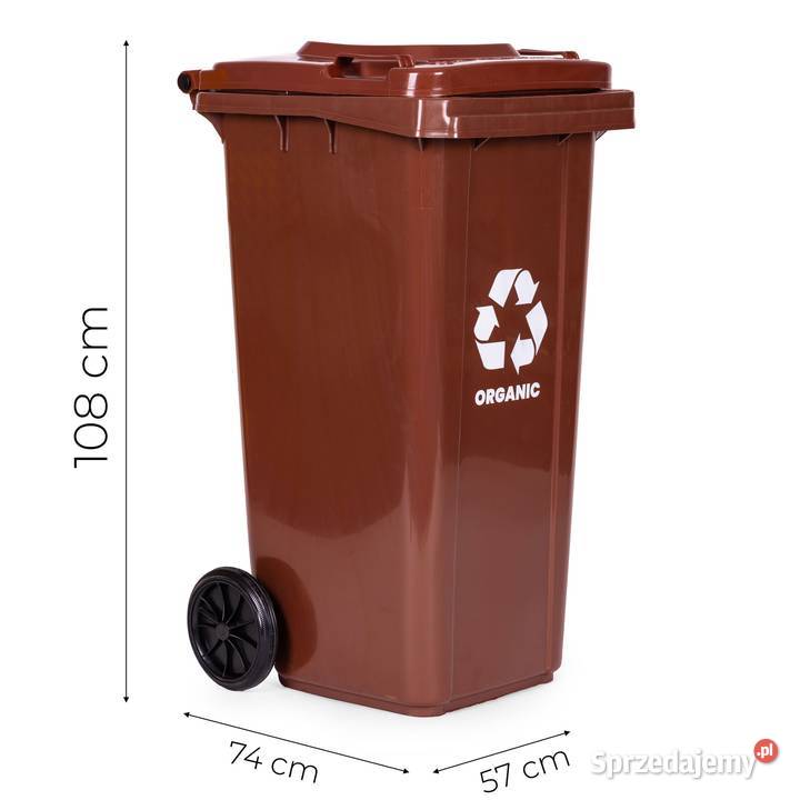 Kosz na śmieci 240L brązowy BIO