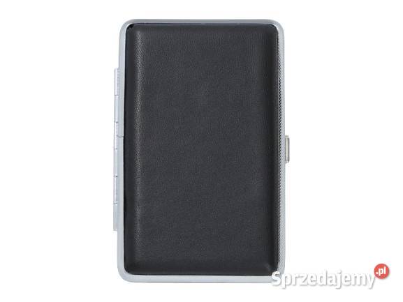 Czarna Metalowa Papierośnica Skórzana SLIM na Ostrowy nad Okszą