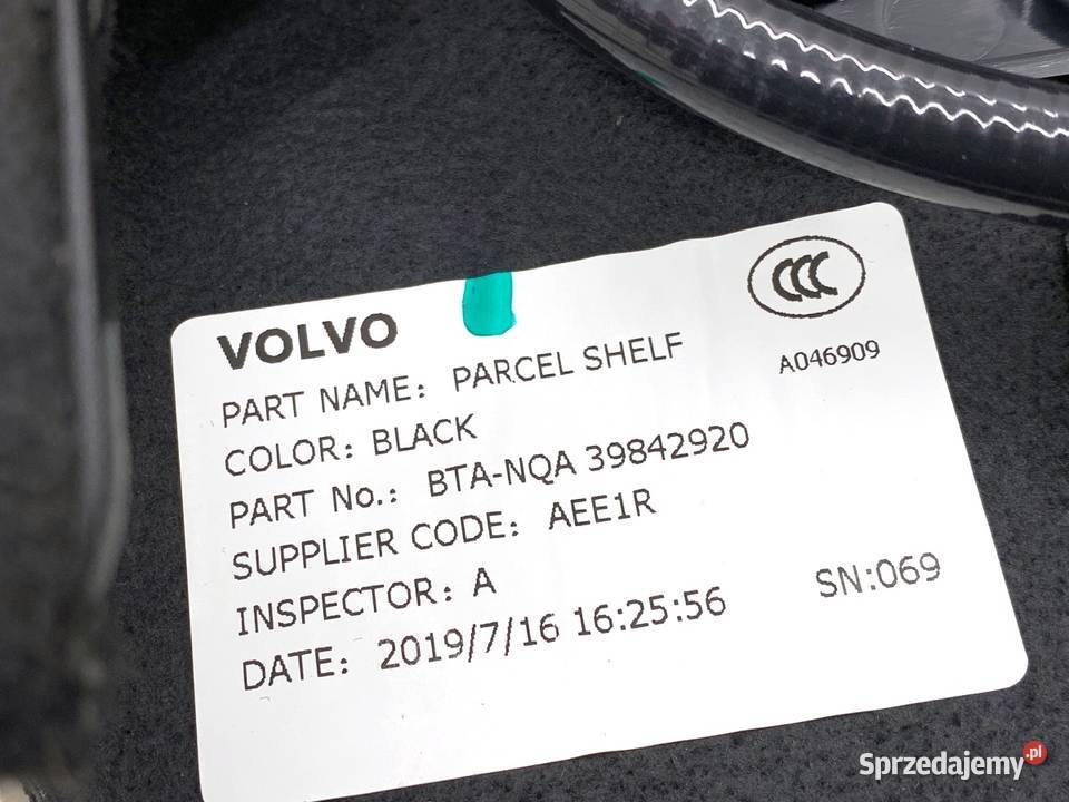 ROLETA TYLNEJ SZYBY VOLVO S90 II SedanLimuzyna osobowe sprzedam