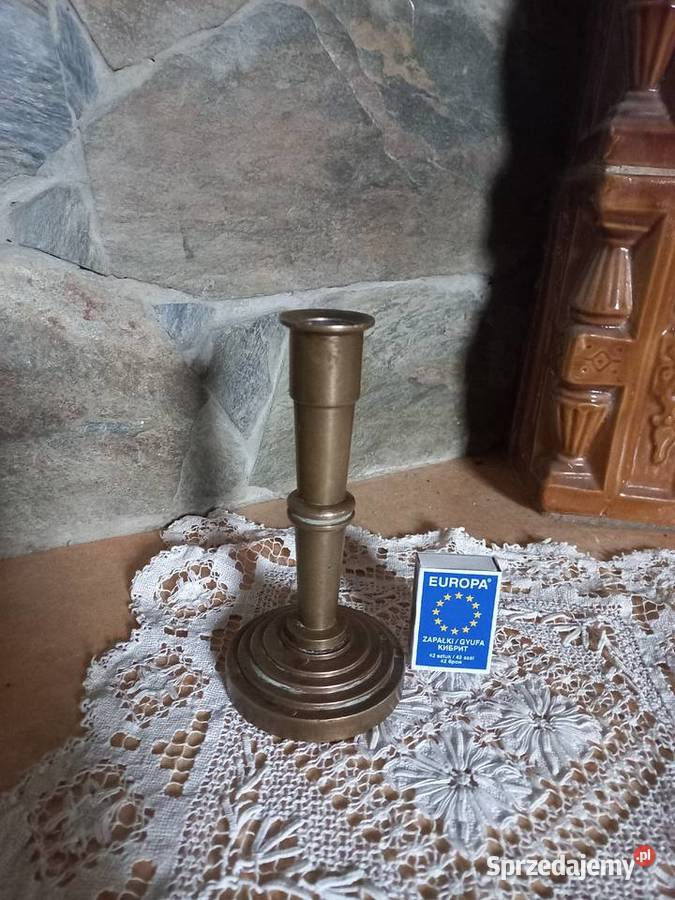 Świecznik miedziany 19 wiek Toruń
