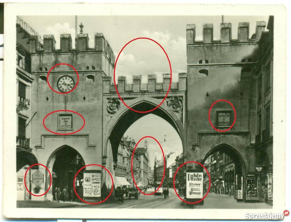 Stara fotografia Karlstor Mnchen Monachium Ostrów Wielkopolski