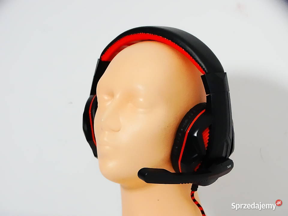 Słuchawki EasyAcc Stereo X2 czarnoczerwone