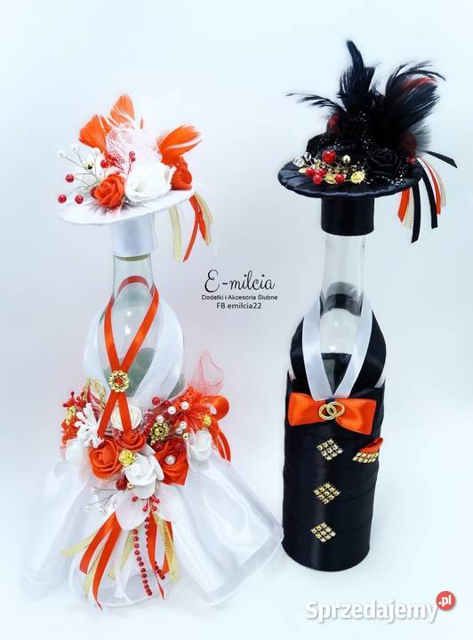 Ozdoba Dekoracja Ubranka na butelki Wino Ślub Zielona Góra sprzedam