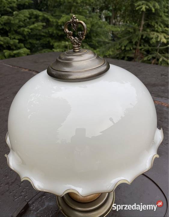 2 ekskluzywne lampy lampa drewno mosiądz Długopole-Zdrój sprzedam