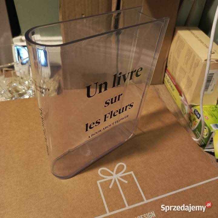 NOWY Wazon dekoracyjny transparentny książka