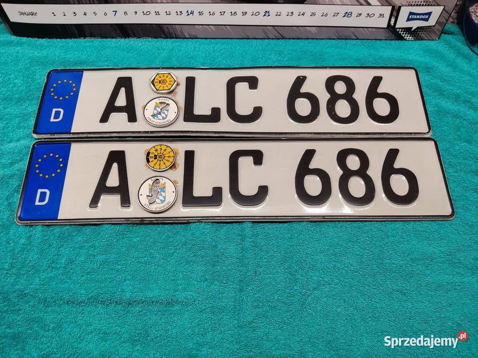 Tablica rejestracyjna Niemcy 2 sztuki ALC686 opolskie Głuchołazy