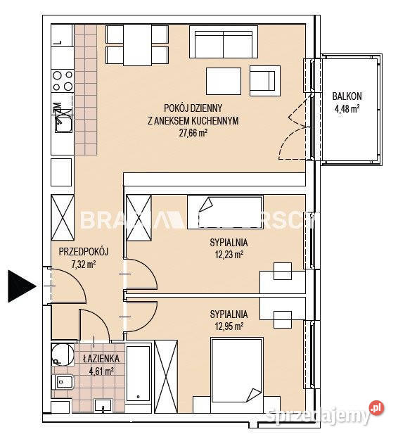 Mieszkanie 6477m2 3pokojowe Kraków Kobierzyńska