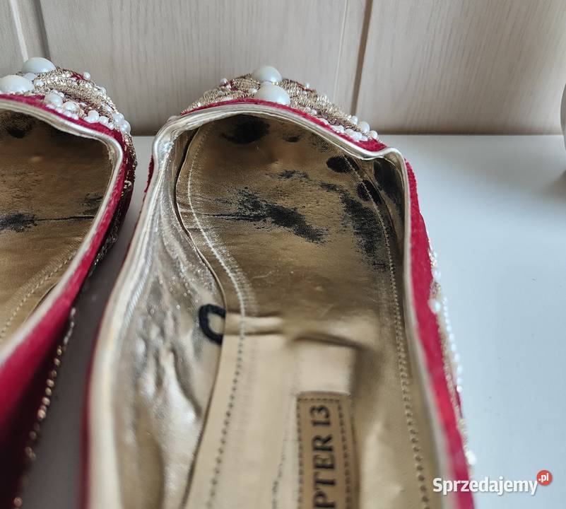 Płaskie buty loafers 38 retro vintage welur Szczecin