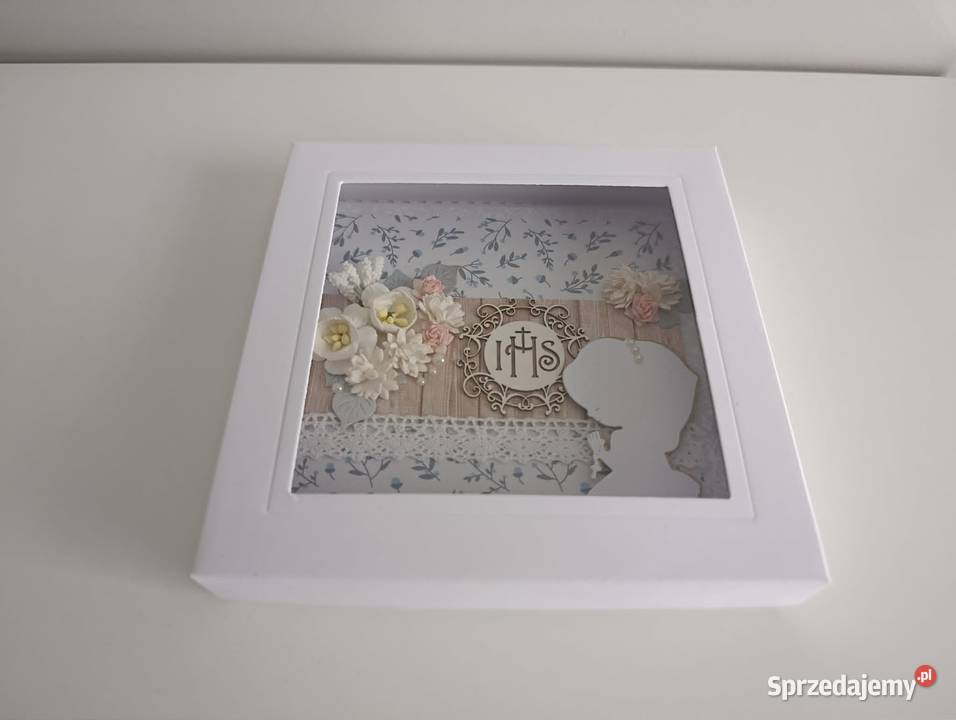 Kartka ręcznie robiona w pudełku Komunia Święta Łódź