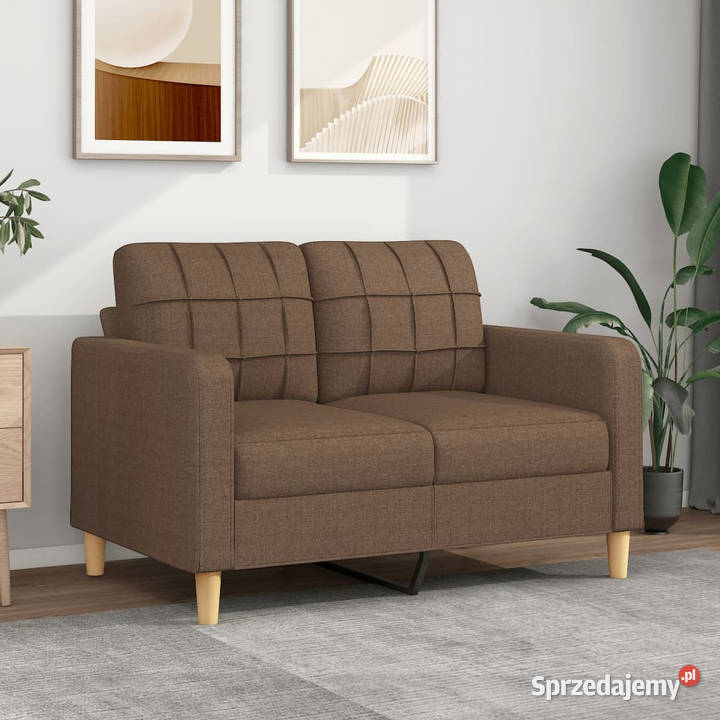 Sofa 2osobowa brązowa 120 tapicerowana tkaniną Warszawa sprzedam