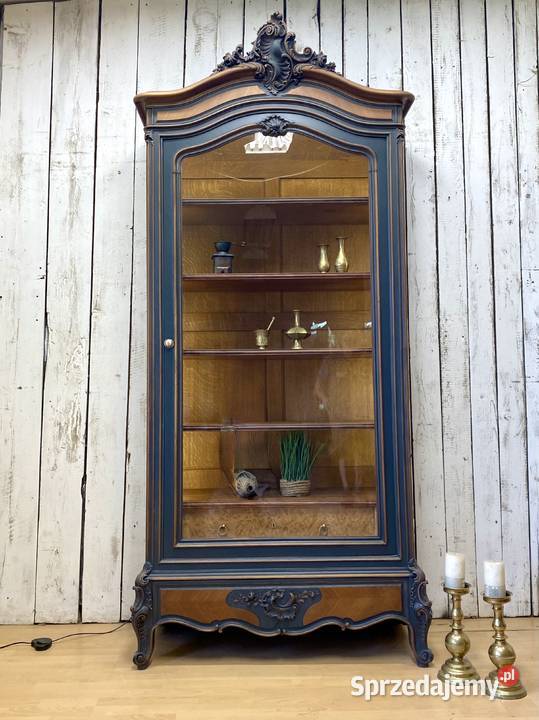 Biblioteka witryna Ludwik XV Francja I pół XX w Kredensy i witryny Wrocław