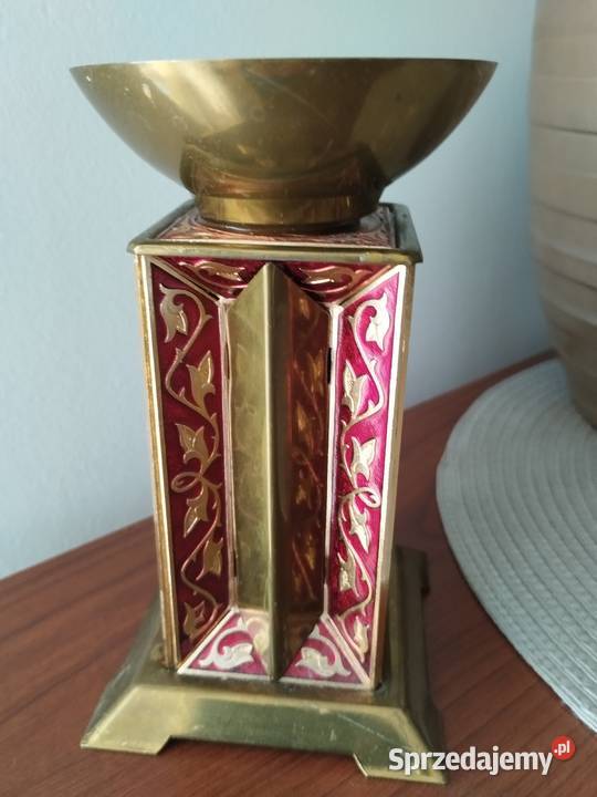 Świecznik ozdobny mosiądz 15 Dekoracje i ozdoby sprzedam
