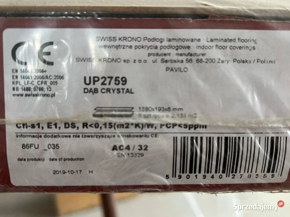 Nowe Panele laminowane SWISS CRONO DĄB CRYSTAL lubelskie Zamość sprzedam