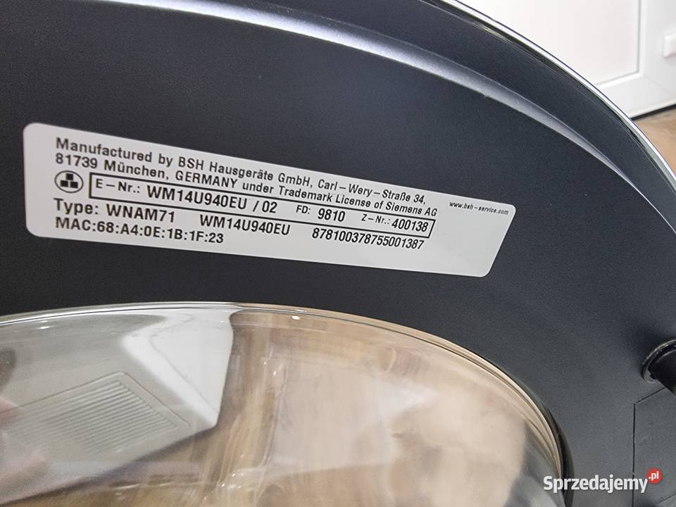 Pralka Siemens WM14U940EU Avantgarde 10 1400 Pralki i suszarki dolnośląskie Wrocław