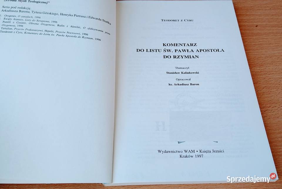 Komentarz do Listu św Pawła Apostoła do Rzymian religioznawstwo, nauki teologiczne Gdańsk