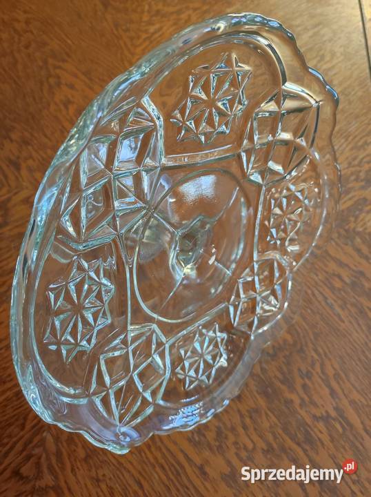 zabytkowa patera do ciast antyk vintage huta sprzedam